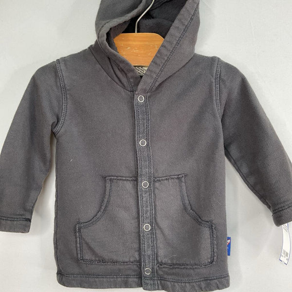 Size 3-6m: Charlie Rocket Gray Snap-Up Sweatshirt
