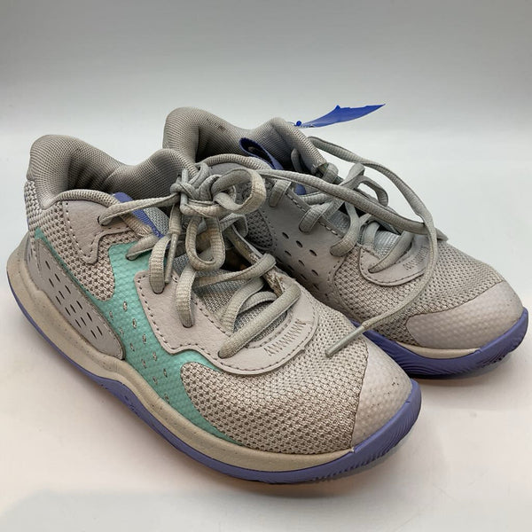 Size 13: Under Armour Gray/Purple/Blue Lace-Up Sneakers
