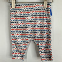 Size 0-3m: Old Navy Whtie/Blue/Red Waves Cozy Pants