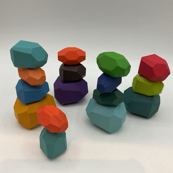Colorful Wooden Stacking Stones