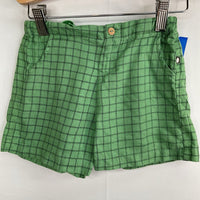 Size 4: Oeuf Green/Black Grid Adjustable Waist Shorts