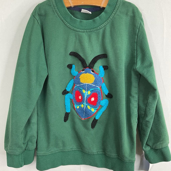 Size 6: Green/Blue Beetle Applique Sweatshirt