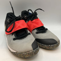 Size 4Y: Nike Black/Grey/Red Accent Velcro/Lace Sneakers