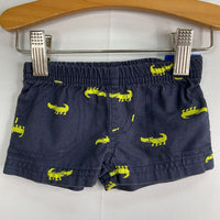 Size NB: Carter's Navy/Green Alligators Soft Waist Shorts