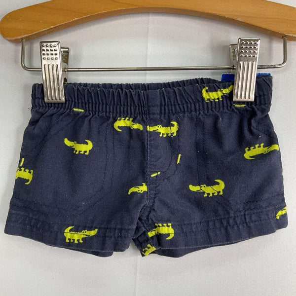 Size NB: Carter's Navy/Green Alligators Soft Waist Shorts