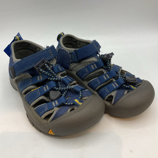 Size 11: Keen Blue/Navy Pattern Velcro Strap Toggle Sandals