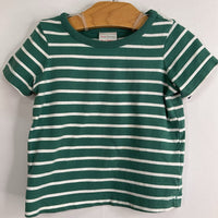 Size 12-18m (75): Hanna Andersson Green/White Striped T-Shirt REDUCED