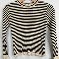 Size 8-10: H&M Black/White Striped Ribbed Sweater