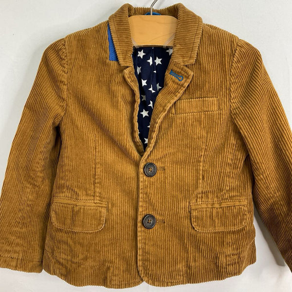 Size 2-3: Boden Brown/Blue Patch Corduroy Blazer