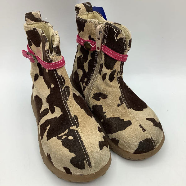 Size 8-9: Primigi Brown Cow Skin Zip-Up Boots REDUCED