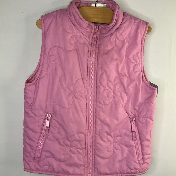 Size 5 (110): Hanna Andersson Pink Flower Quilt Puffer Vest REDUCED