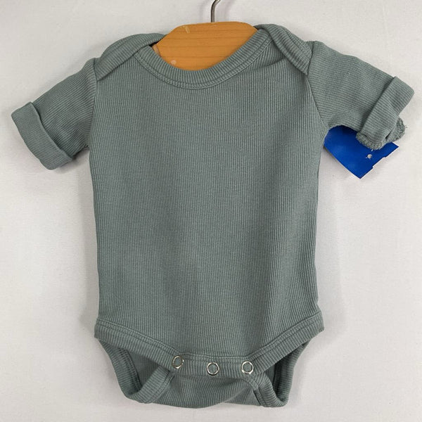 Size NB: Kate Quinn Blue Ribbed Onesie