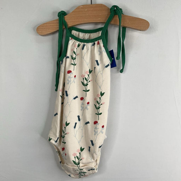 Size 0-3m: Fin & Vince White/Colorful Floral Strappy Tank Onesie
