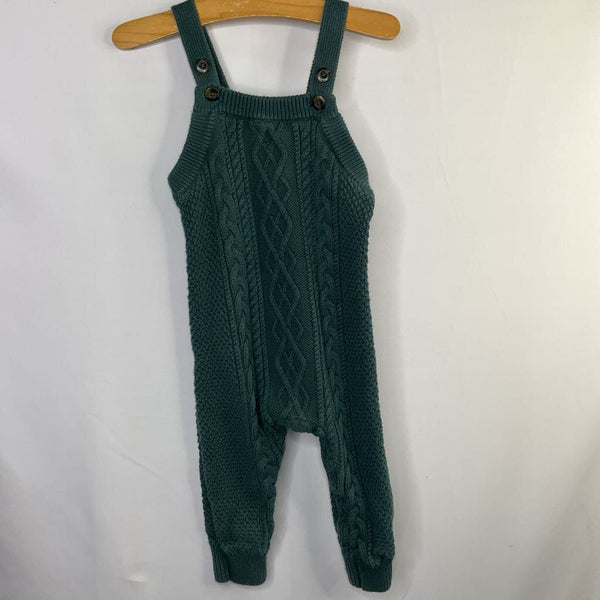 Size 18-24m (80): Hanna Andersson Green Cable Knit Overalls