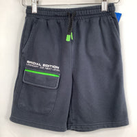 Size 10: Rockets of Awesome Navy/Green Trim Sweat Shorts