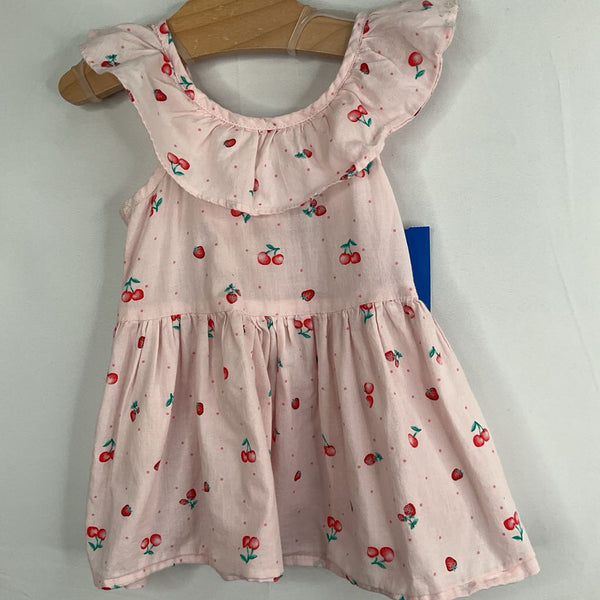 Size 9-12m: Primark Pink/Red Berries Ruffle Trim Dress