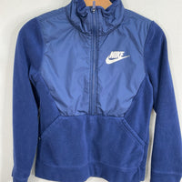Size 10-12: Nike Navy Fleece/Nylon 1/2 Zip Coat