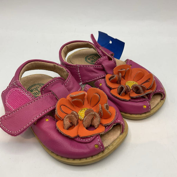 Size 4: Livie & Luca Purple/Orange Floral Velcro Strap Sandals REDUCED