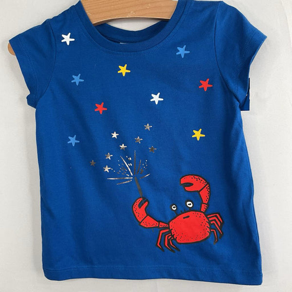 Size 3 (90): Hanna Andersson Blue/Colorful Sparkler Crab T-Shirt NEW w/ Tags