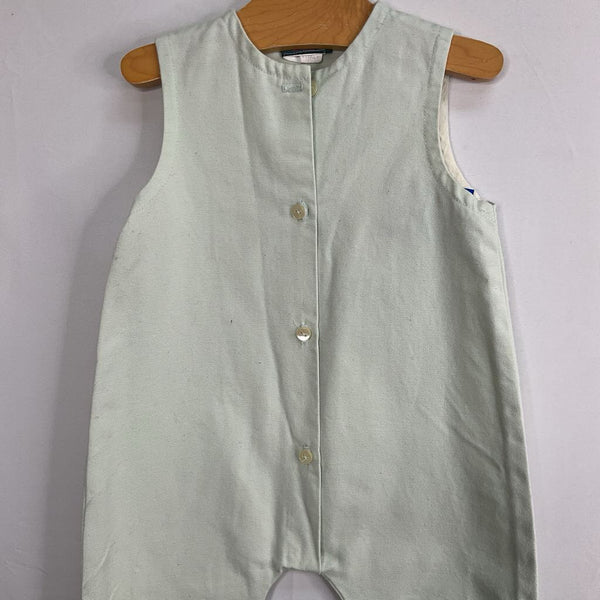 Size 12-18m: Ang un Bebe Spring Green Button-Up Romper