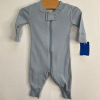Size NB: Hanna Andersson Light Blue Organic Cotton 1pc Snap-Up PJs