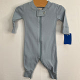 Size NB: Hanna Andersson Light Blue Organic Cotton 1pc Snap-Up PJs