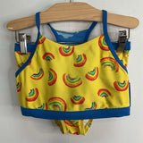 Size 6-7: LLBean Yellow/Rainbows 2pc Swim Suit