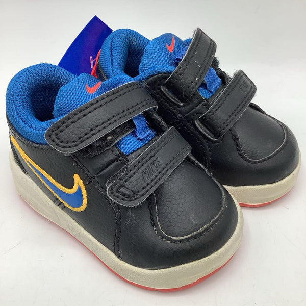 Size 3: Black/Blue/Yellow Velcro Strap Sneakers