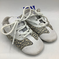 Size 3: Nike White/Grey Lace-Up Crib Shoes