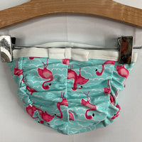 Size 3-6m: Janie and Jack White/Blue/Pink Flamingos 2pc Rash Guard/Swim Hat