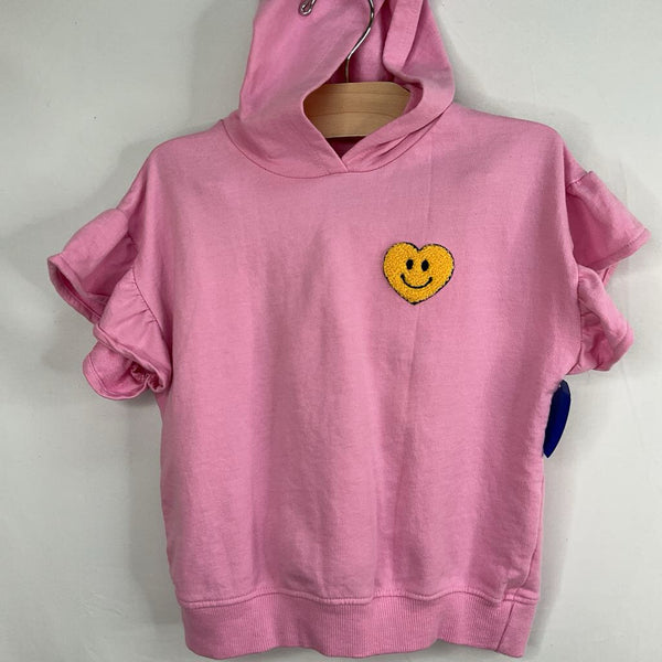 Size 6: Jessica Simpson Pink/Smiley Face Patch Sweatshirt/Shorts 2pc Set