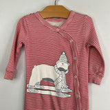 Size 3-6m: Pehr Red/White Stripes/Polar Bear Snap-Up Romper