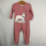Size 3-6m: Pehr Red/White Stripes/Polar Bear Snap-Up Romper