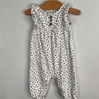 Size 0-3m: Gap White/Black Floral Ruffle Sleeve Romper