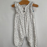 Size 0-3m: Gap White/Black Floral Ruffle Sleeve Romper