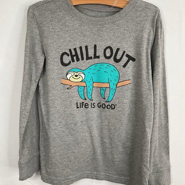 Size 4-5: Life is Good Grey/Blue Sloth Long Sleeve Shirt