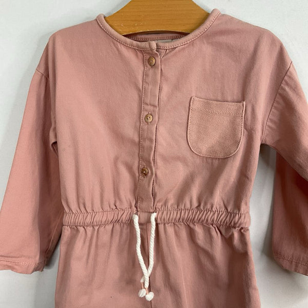 Size 9-12m: Zara Pink Drawstring Jumpsuit REDUCED
