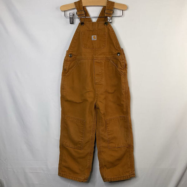 Size 3: Carhartt Brown Flannel Lined Overalls