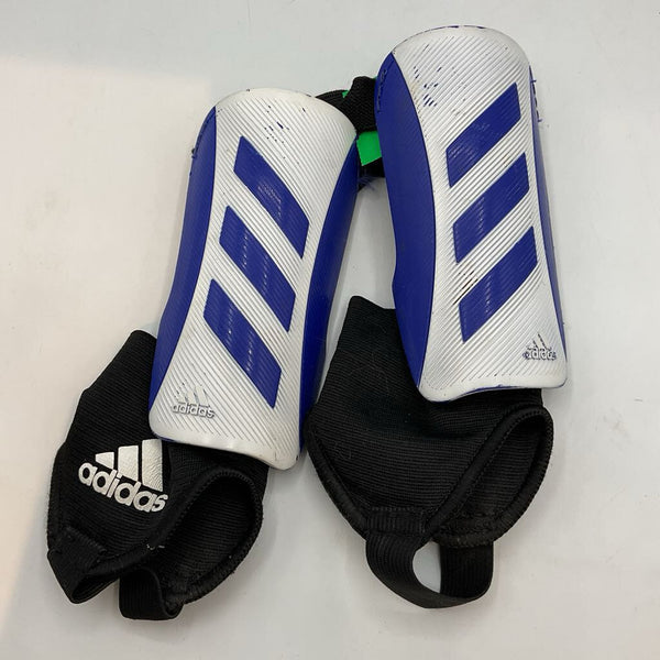 Size S: Adidas Blue/Black/White Shin Guards