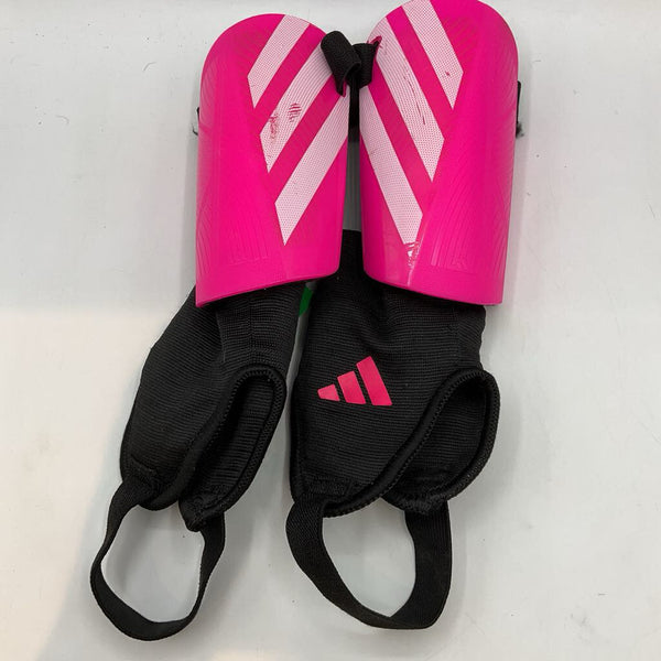 Size M: Adidas Pink/Black/White Shin Guards