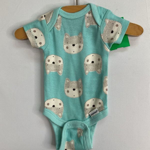 Size Preemie: Gerber Blue/White Foxes Onesie