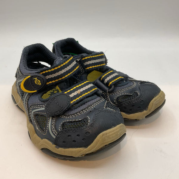 Size 8.5: Stride Rite Navy/Yellow Velcro Strap Sandals