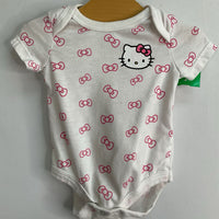 Size 0-3m: Hello Kitty White/Pink Hello Kitty Onesie