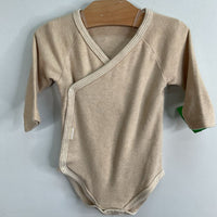 Size 0-3m: Nature's Purest Heathered Beige Long Sleeve Onesie
