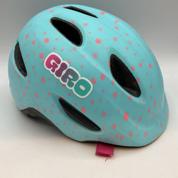 Size XS: Giro Blue/Pink Hearts Helmet