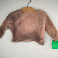 Size 9m: Wildflower Mornings Purple Tie-Dye Cropped Sweatshirt