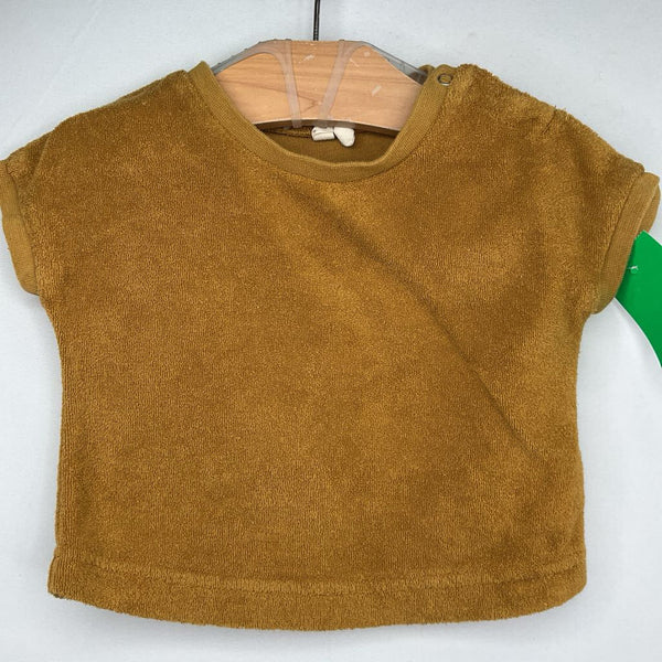 Size 0-3m:Quincy Mae Yellow Terry Cloth T-Shirt