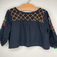 Size 6m: Lali Navy/Multicolor Floral Embroidered Tunic