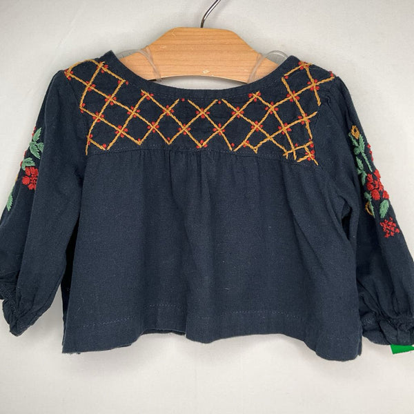 Size 6m: Lali Navy/Multicolor Floral Embroidered Tunic