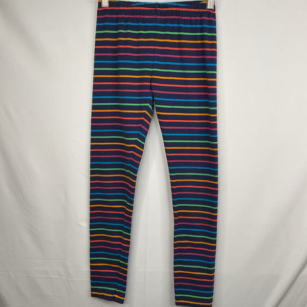 Size 10 (140): Hanna Andersson Navy/Colorful Striped Leggings